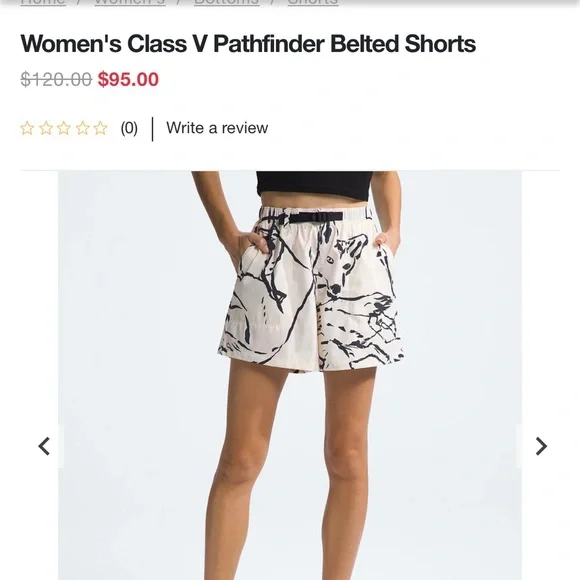 THE NORTH FACE Women's Class V Pathfinder Belted Shorts Small - Picture 2 of 6